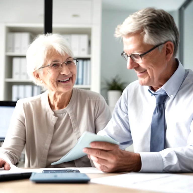 Personas mayores consultando asesoría financiera