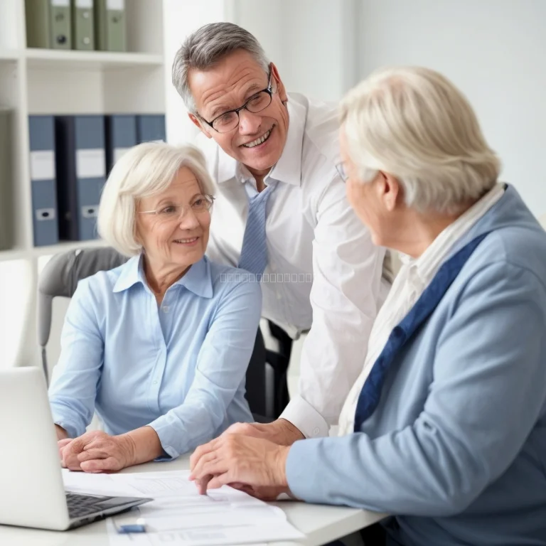 Asesor senior brindando consulta